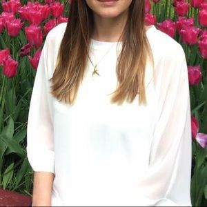 Zara Europe Xs White Long Sleeve Sheer Top